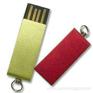 USB Memory Stick in Mini Design, with 1 to 32GB, Free Logos and Packaging